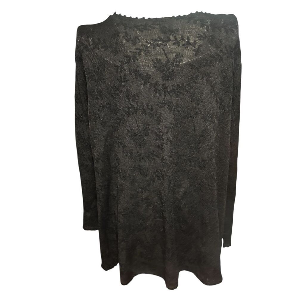 Eileen Fisher Floral Wool Blend Tunic Top Black Tunic Size‎ XL GOOD CONDITION - Picture 5 of 11